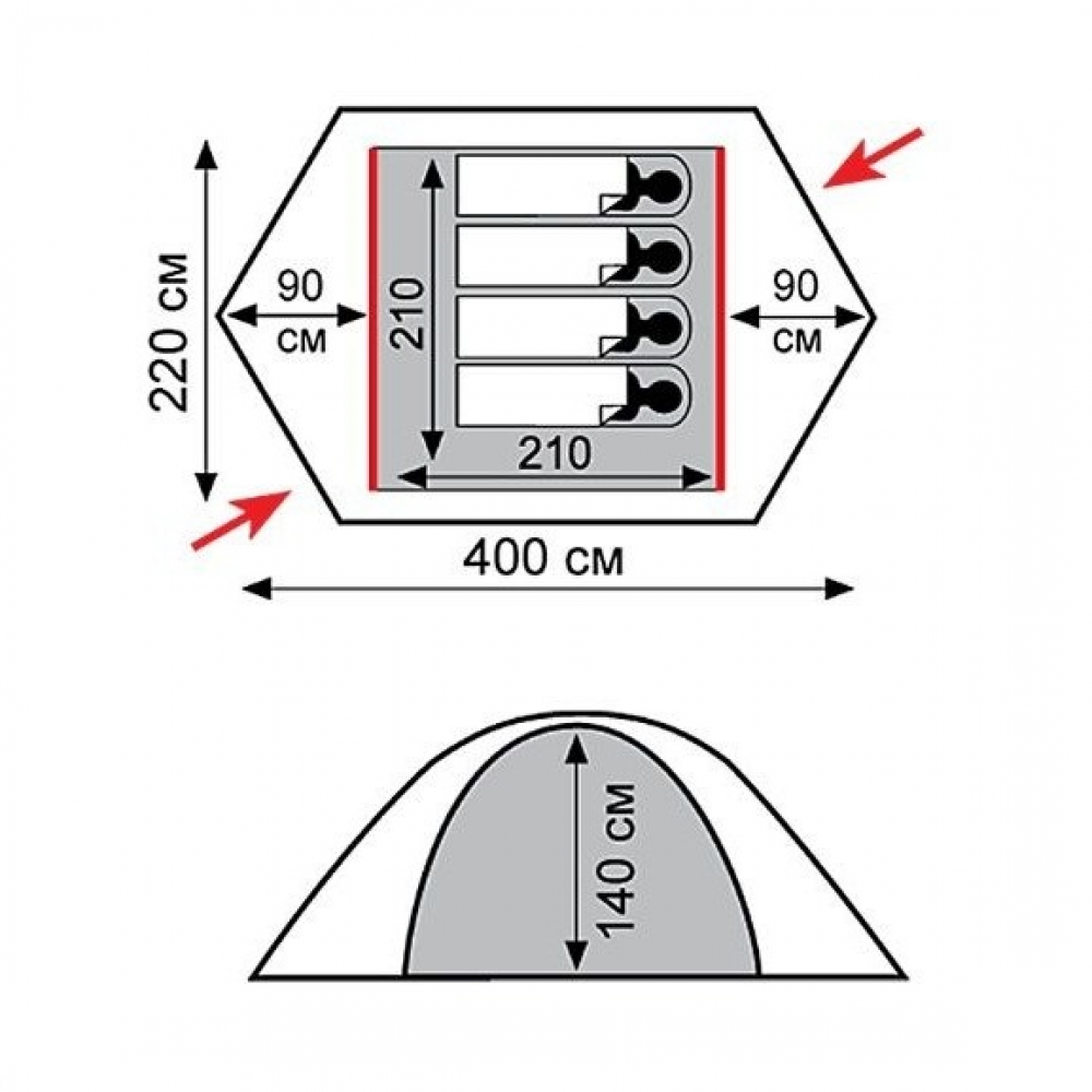 Палатка Tramp ROCK 4 v2 TRT-029