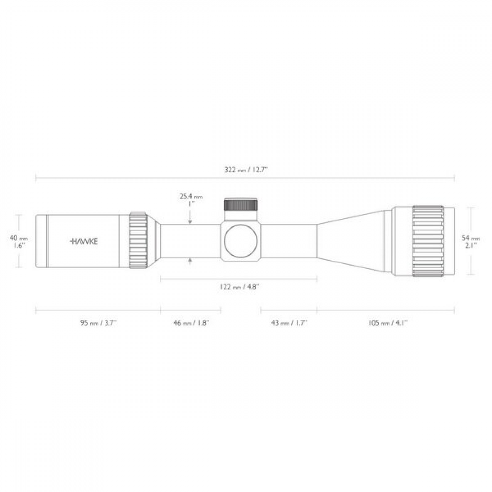 Приціл оптичний Hawke Vantage IR 3-9x40 AO (Mil Dot IR R/G)