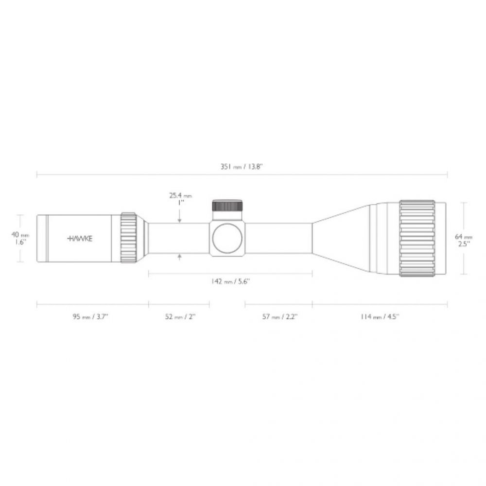 Прицел Hawke Vantage IR AO 3-9х50 сетка Mil Dot с подсветкой 1“