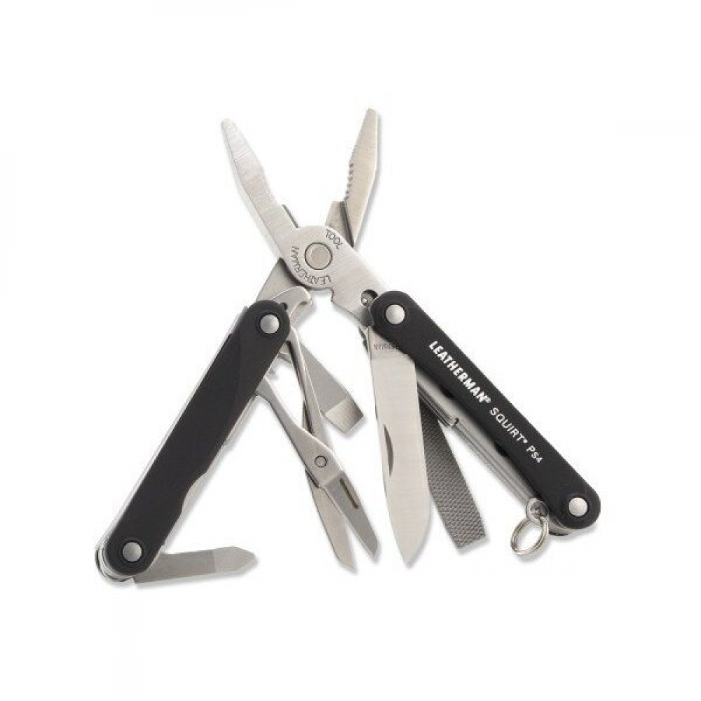 Мультиінструмент LEATHERMAN Squirt PS4 BLACK, картонна коробка