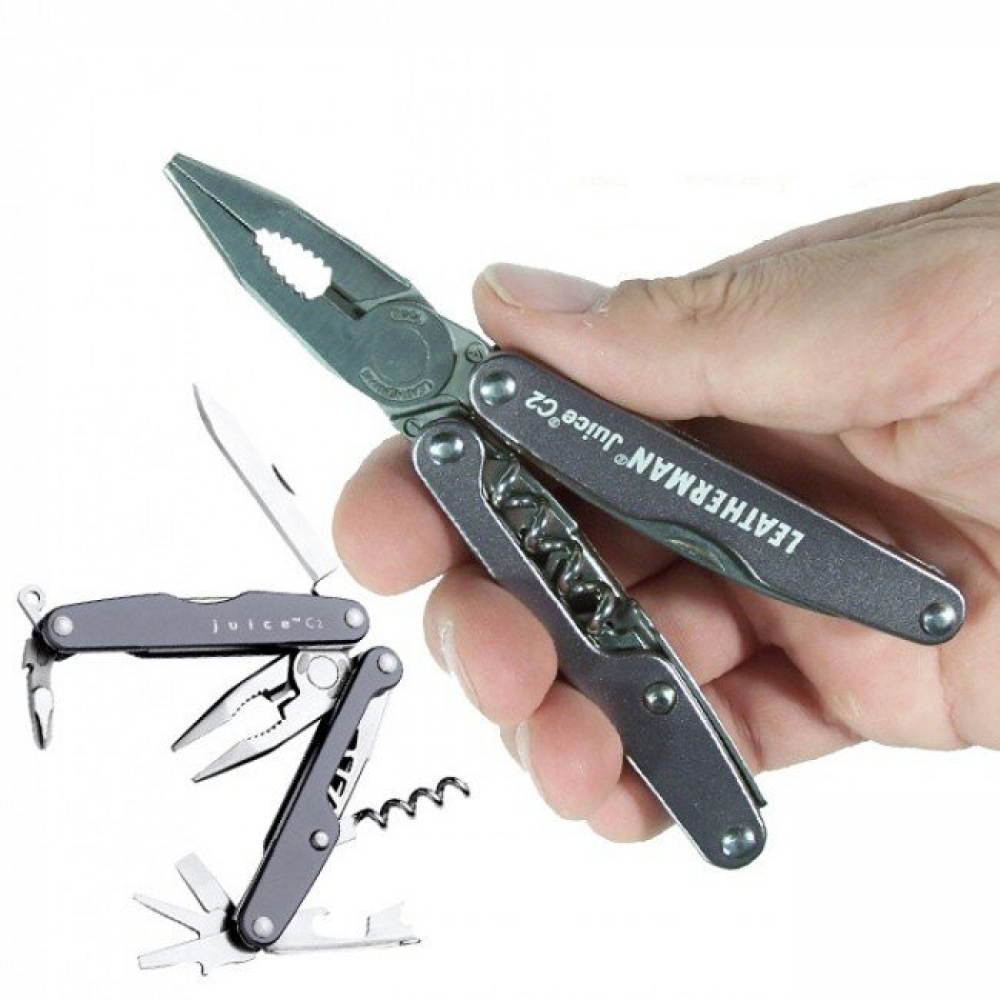 70108192N Набір LEATHERMAN Juice C2 Storm Gray, шкір. чохол, подар коробка