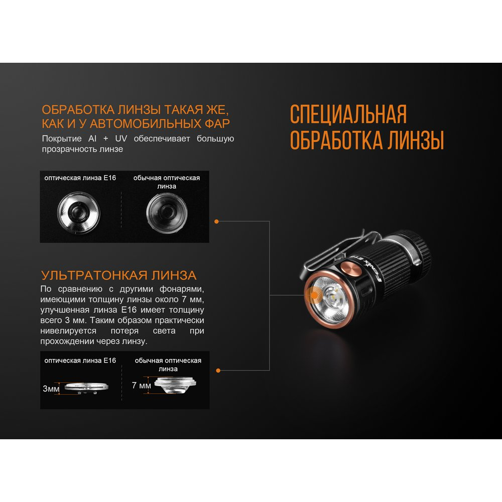 Ліхтар ручний Fenix E16 Cree XP-L HI neutral white