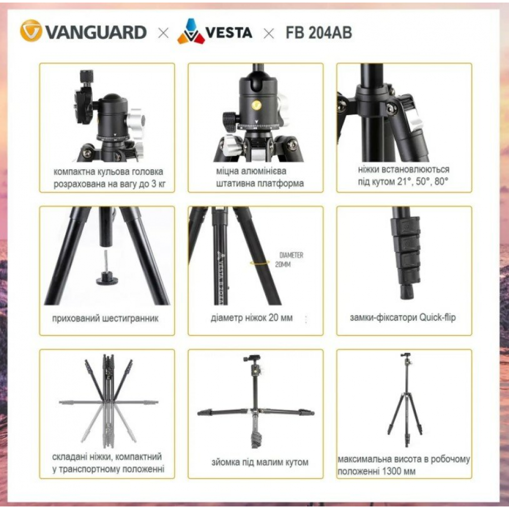 Штатив Vanguard Vesta FB 204AB (Vesta FB 204AB)