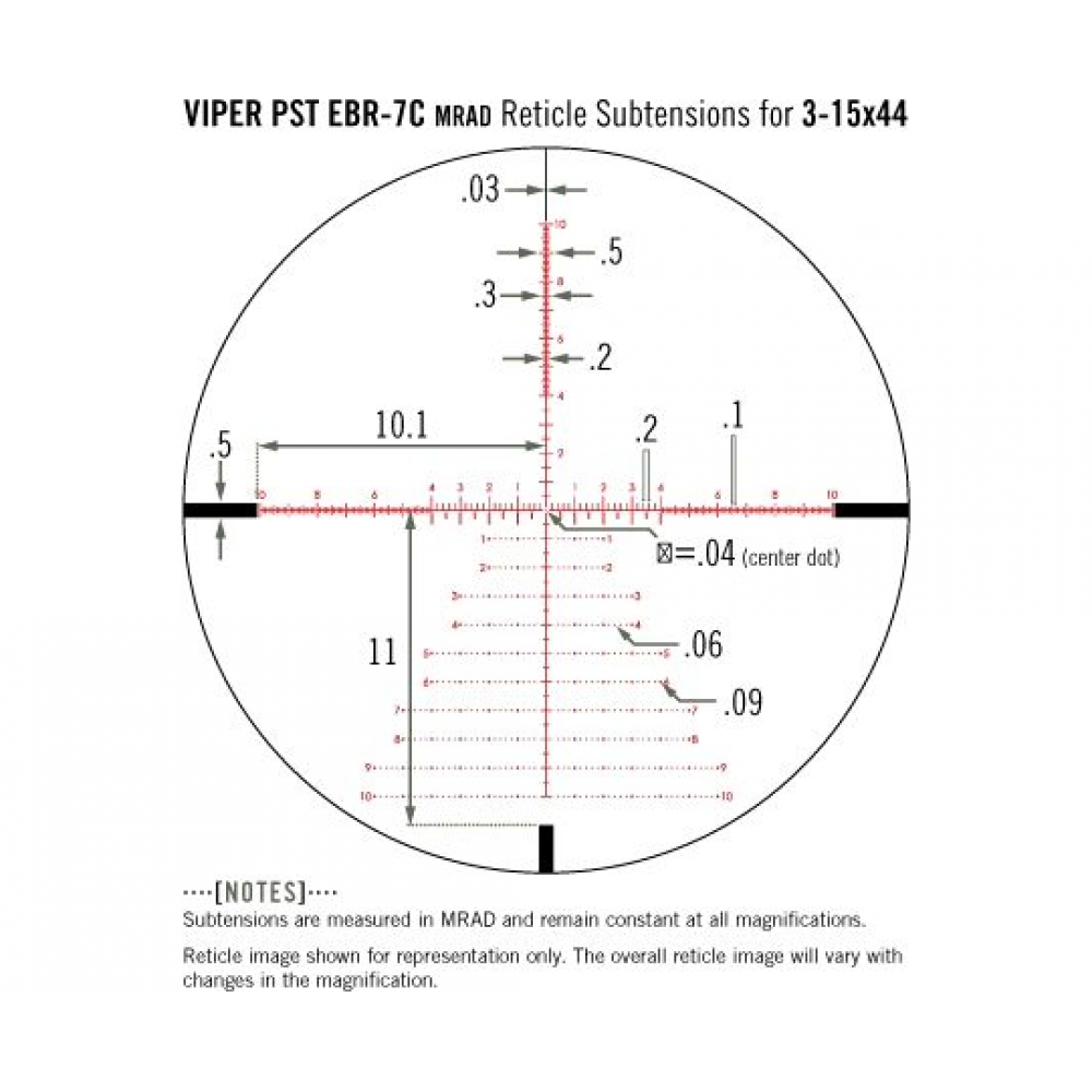 Приціл оптичний Vortex Viper PST Gen II 3-15x44 FFP EBR-7C MRAD (PST-3159)