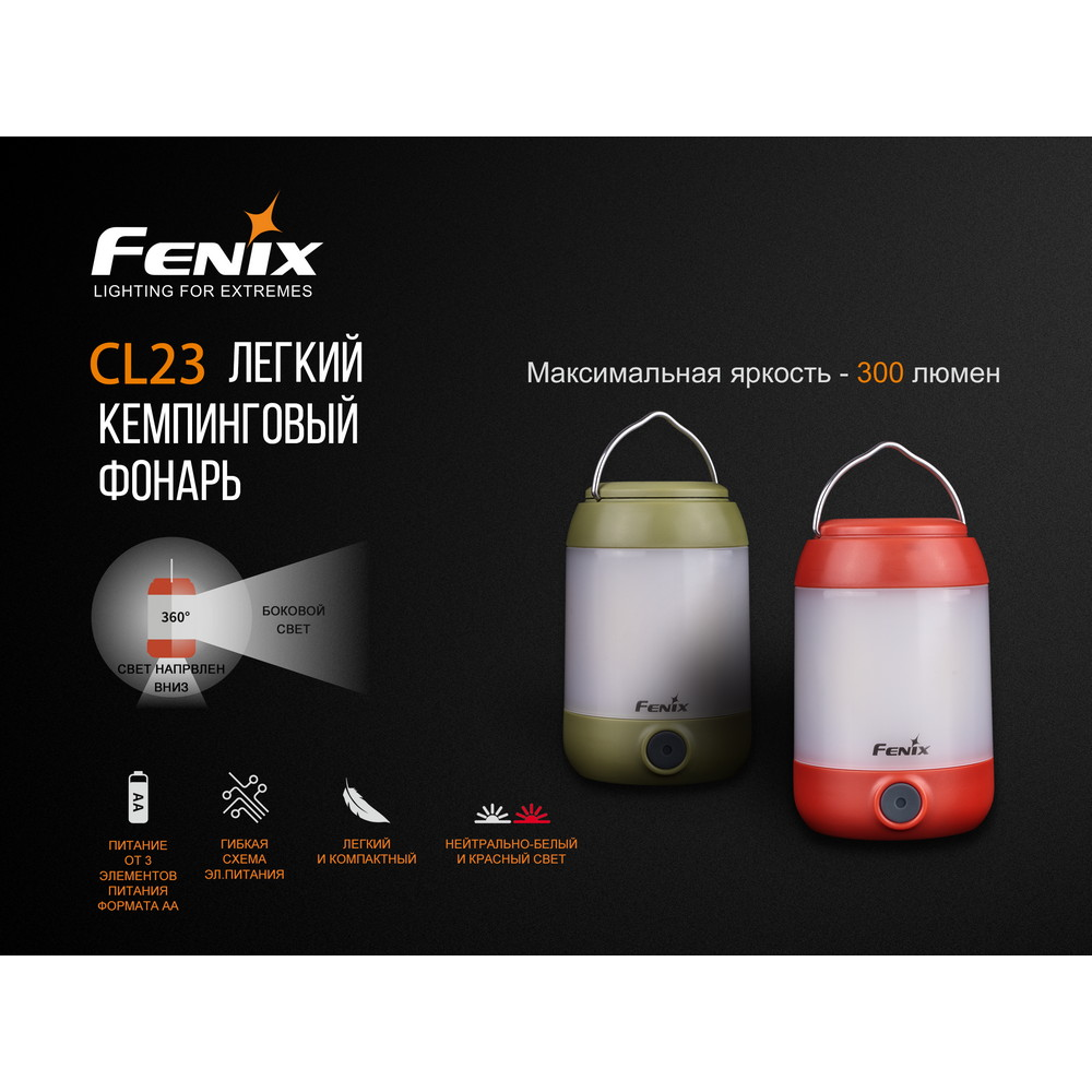 Ліхтар кемпінговий Fenix CL23 червоний