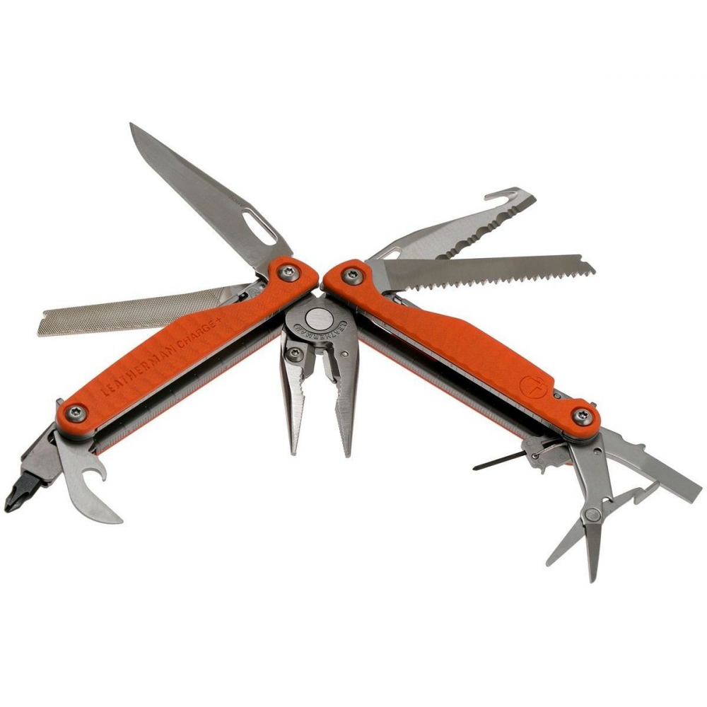 Мультиінструмент Leatherman CHARGE PLUS ORANGE, синтетичний чохол, карт. кор., метрич. біти