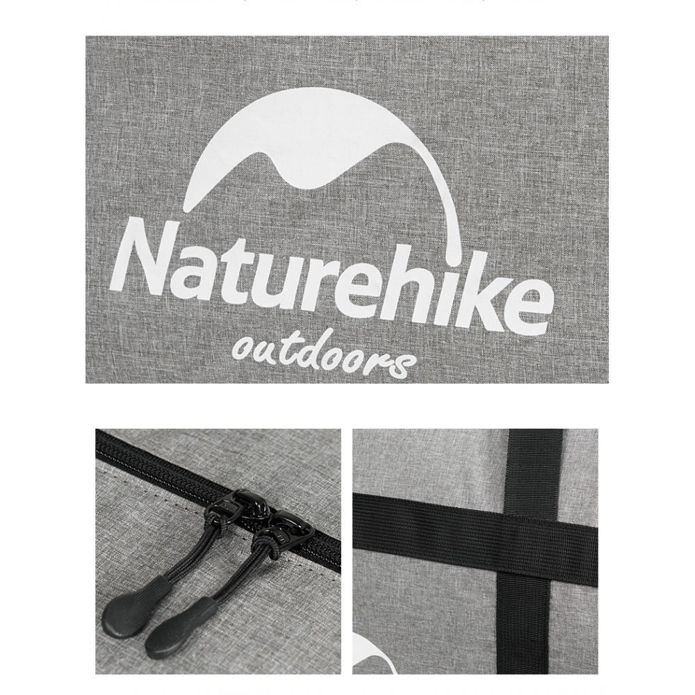 Сумка-баул для зберігання портативна Naturehike NH17S021-M, 45 л, сірий