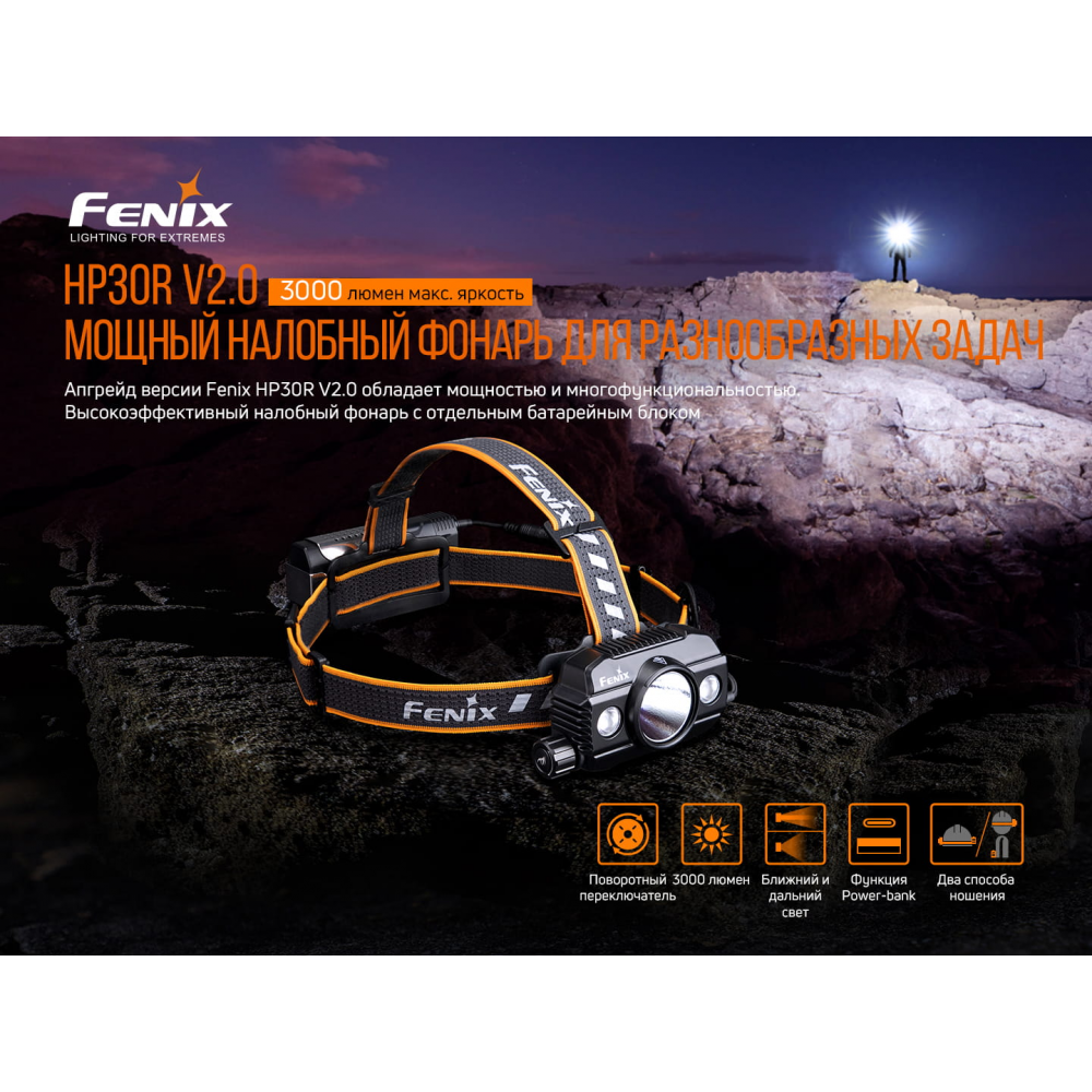 Ліхтар налобний Fenix HP30R V2.0