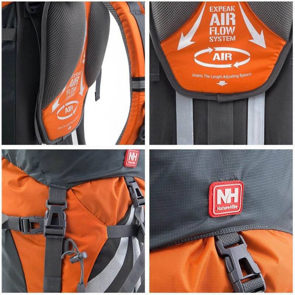 Рюкзак туристичний Naturehike NH70B070-B, 70 л + 5 л, помаранчевий