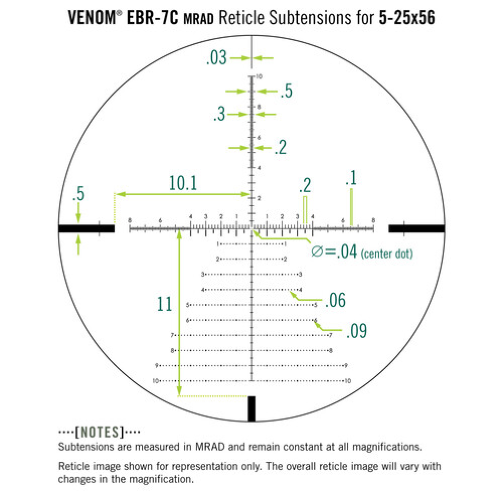 Приціл оптичний Vortex Venom 5-25x56 FFP з сіткою EBR-7C MRAD