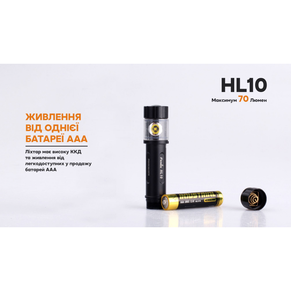 Ліхтар налобний Fenix HL10 black