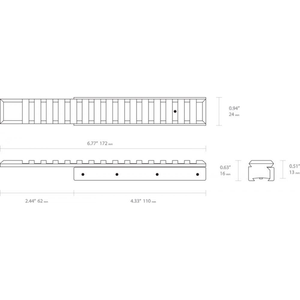 Адаптер Hawke Adaptor Base Extension Picatinny/Weaver 11 мм