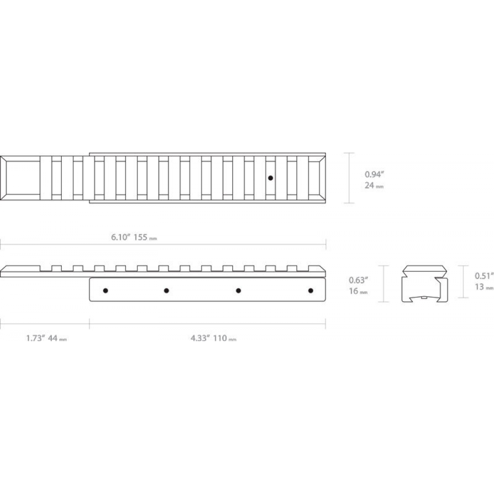 Адаптер Hawke Adaptor Base Picatinny/Weaver 11 мм