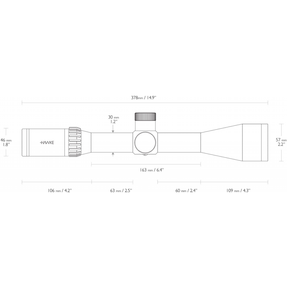 Приціл Hawke Airmax 30 FFP 6-24х50 SF, сітка AMX IR з підсвічуванням, 30 мм