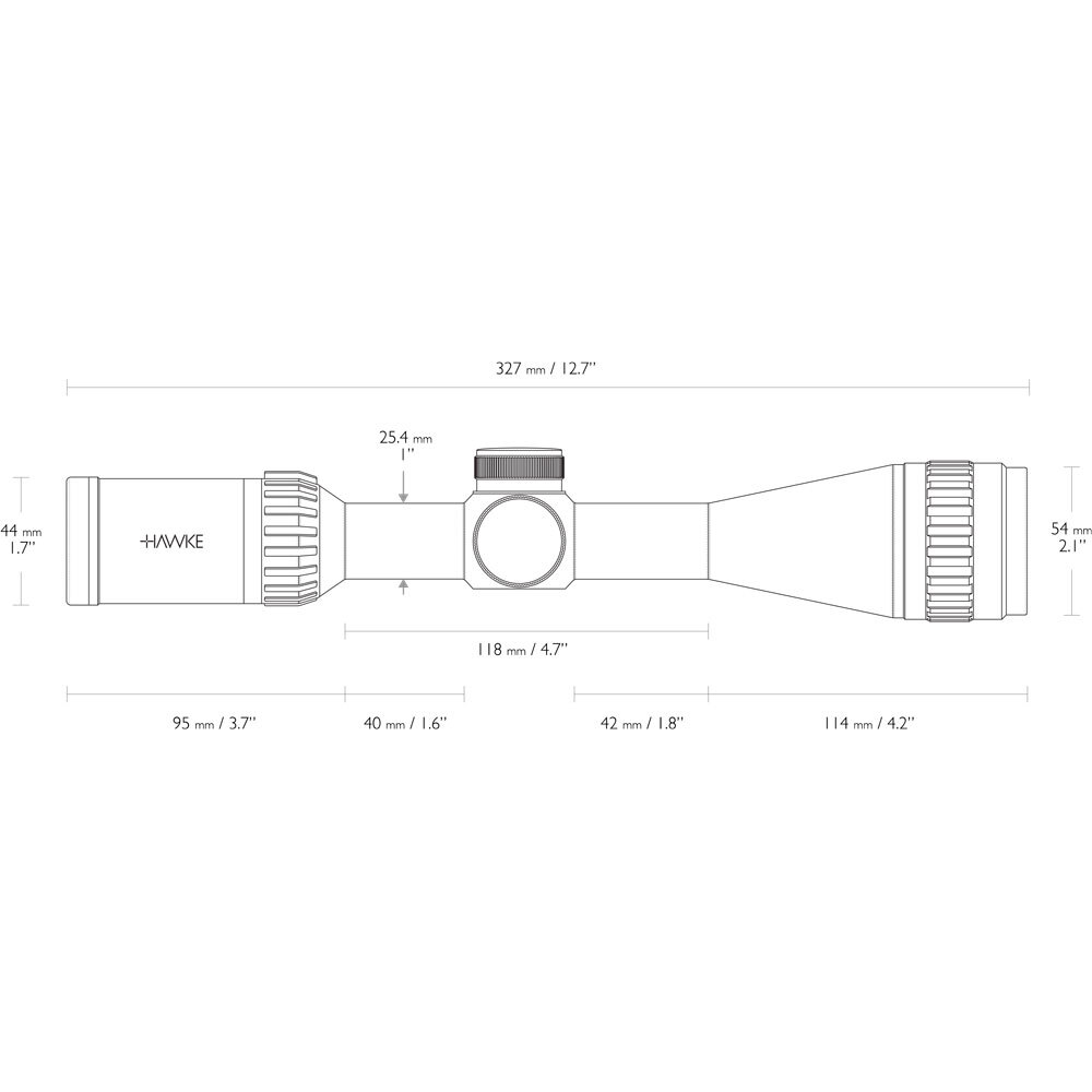 Приціл Hawke Airmax 4-12x40 AO, 1“, сітка AMX