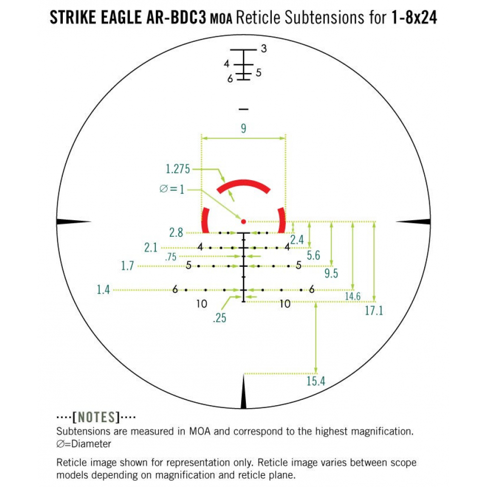 Прицел Vortex Strike Eagle 1-8x24, FFP, марка EBR-8 c подсв, труба 30мм.