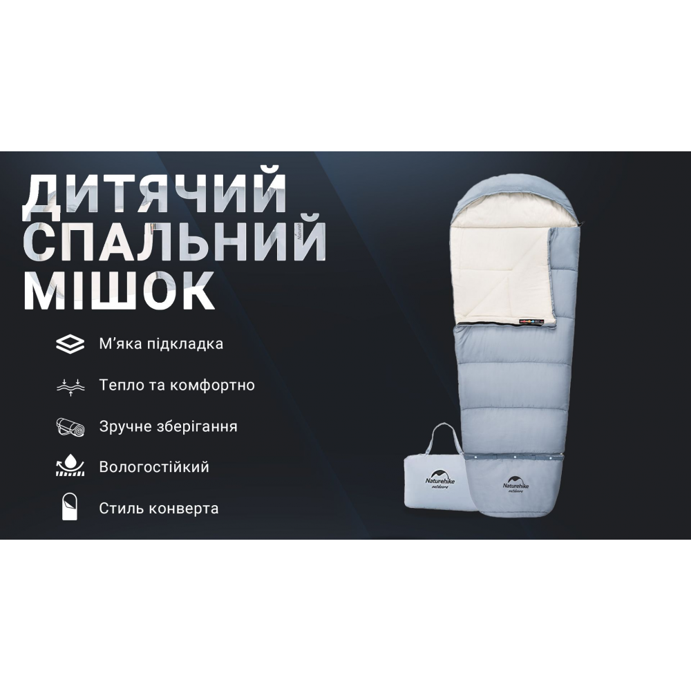 Спальник дитячий Naturehike С300 NH21MSD01, блакитний