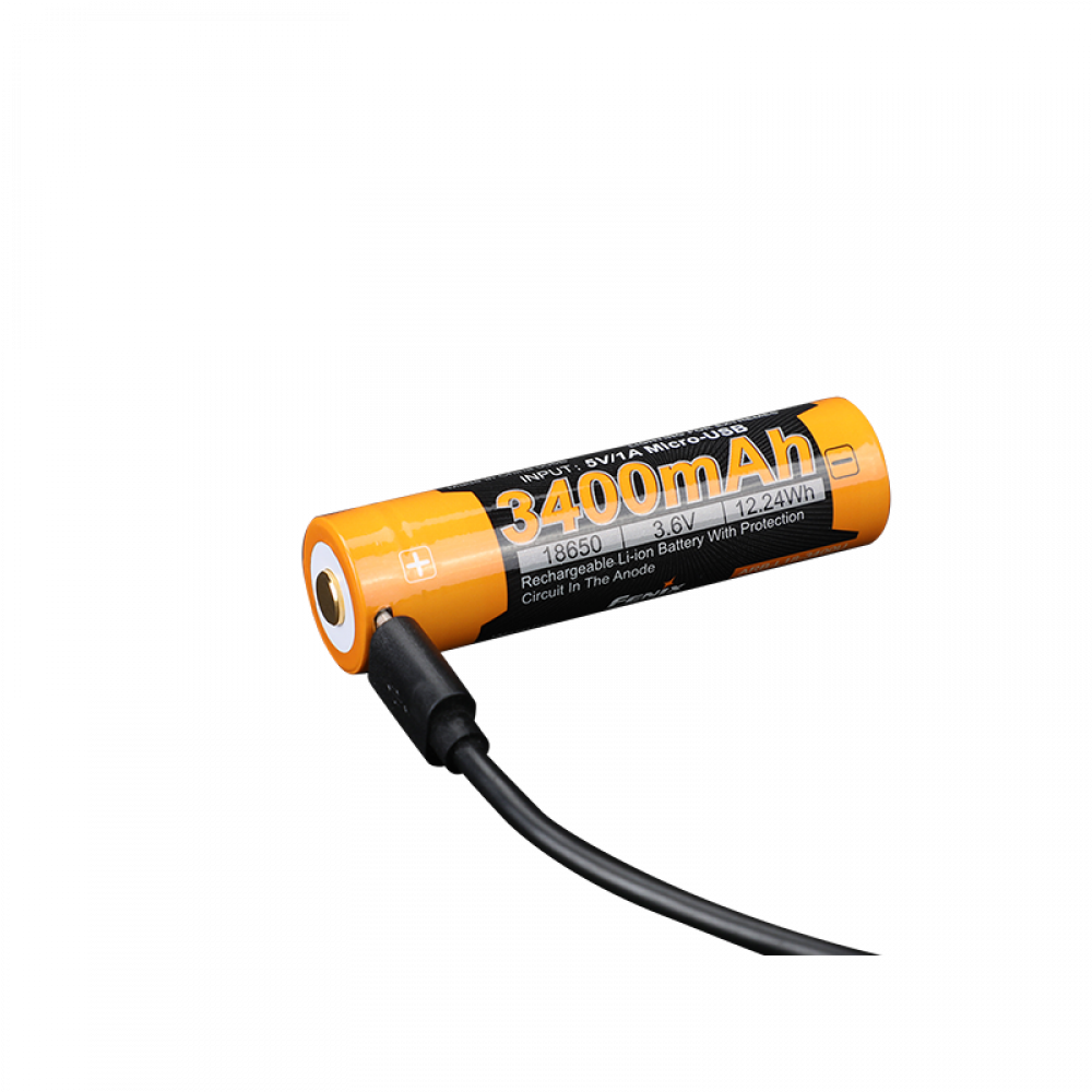 Акумулятор 18650 Fenix (3400 mAh) micro usb зарядка