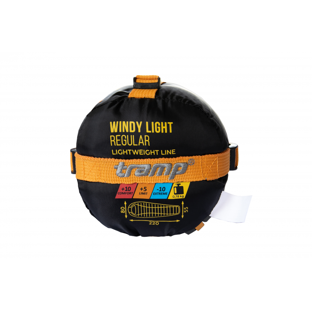 Спальний мішок Tramp Windy Light кокон правий yellow/grey 220/80-55 UTRS-055