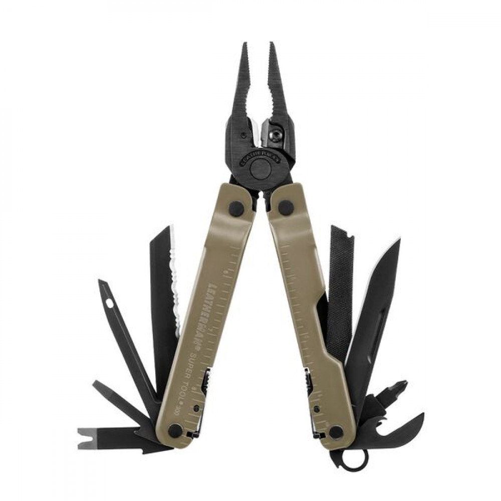 832762 Мультиінструмент LEATHERMAN Super Tool 300M BLACK/COYOTE, чохол MOLLE (черн), карт. кор.