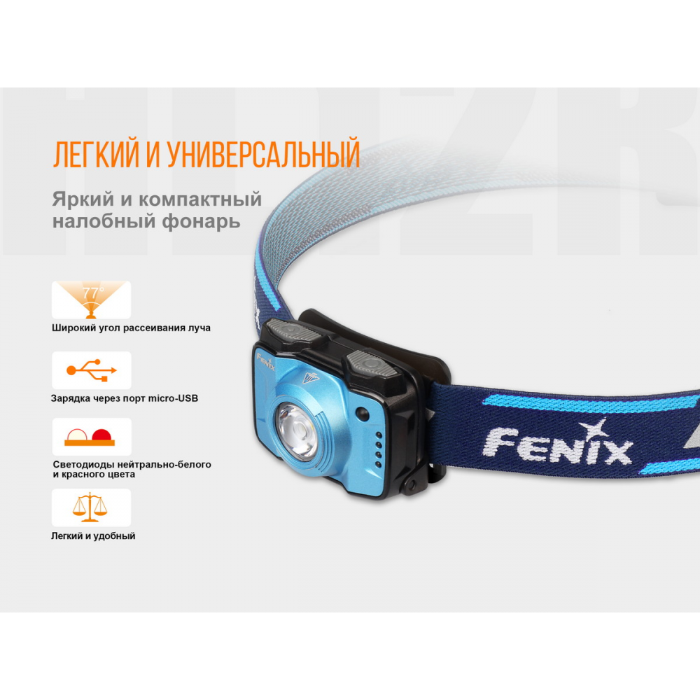 Ліхтар налобний Fenix HL12R сірий