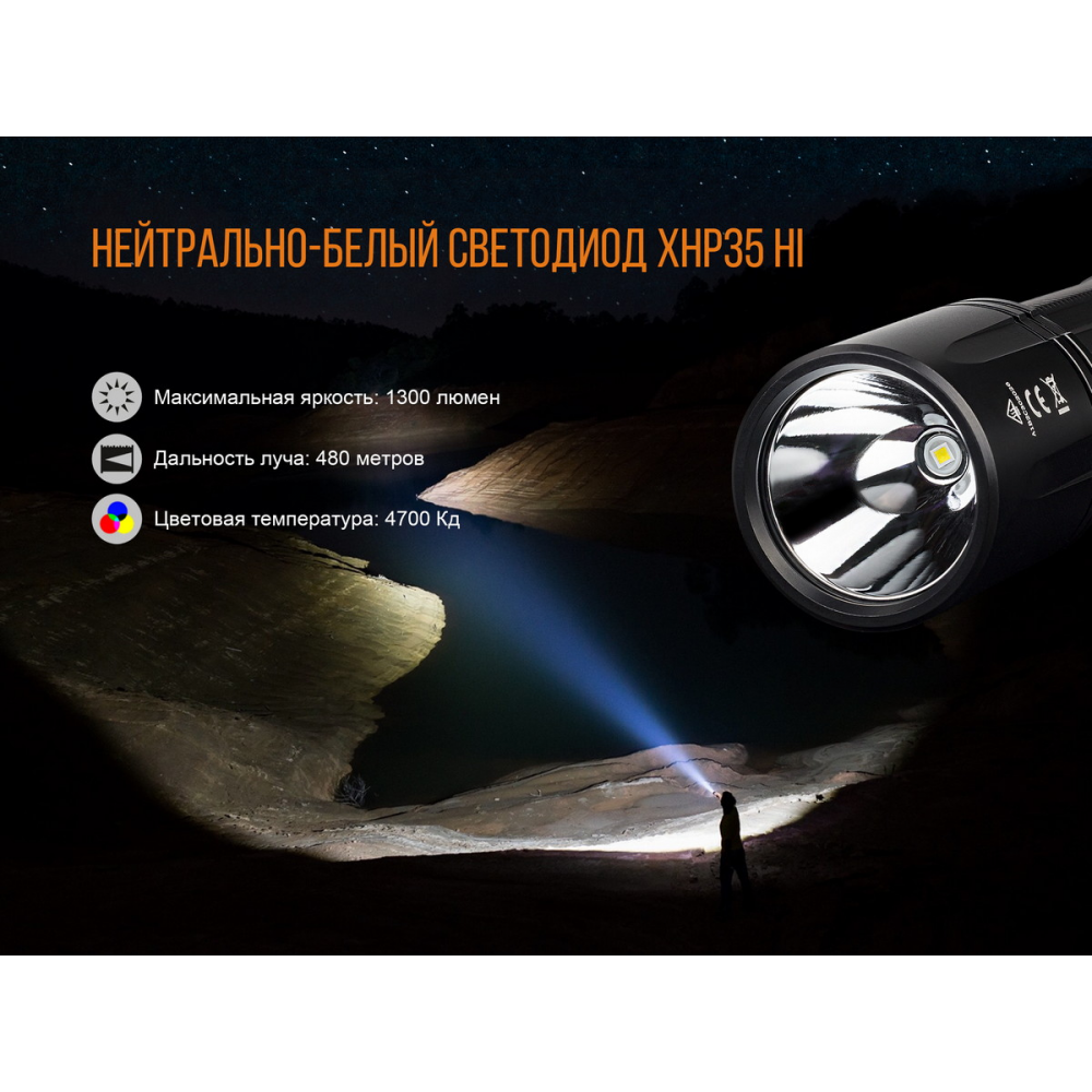 Ліхтар ручний Fenix TK35 2018 CREE XHP35 HI neutral white LED